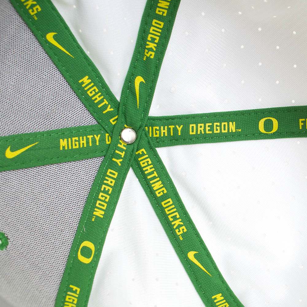 Classic Oregon O, Nike, White, Flatbill, Performance/Dri-FIT, Accessories, Men, Baseball, Sized, Hat, 379673